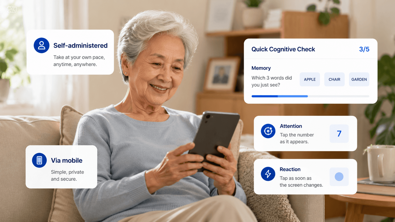 Cognitive screening and digital engagement visual