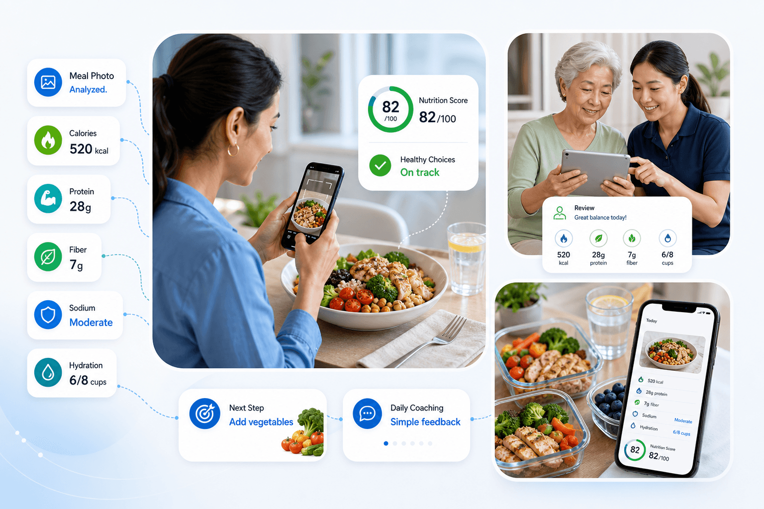 Meal analysis and nutrition insight visual